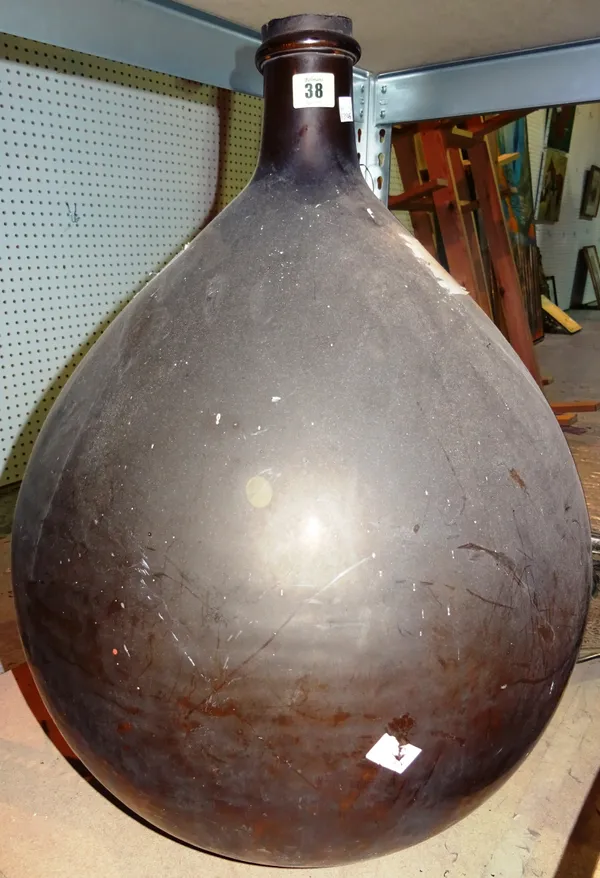 A 20th century amber coloured distillery vase, of tapering form, 65cm high.S3B