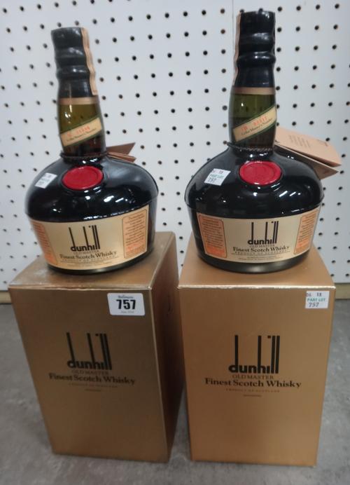 Two bottles of Dunhill 'Old Master' finest Scotch whisky, boxed, (2).