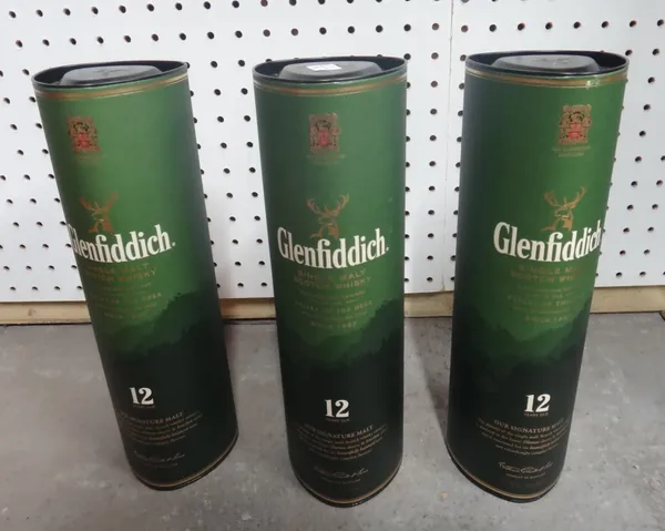 Six bottles of Glenfiddich twelve year old single malt Scotch whisky, 3x5cl Glenfiddich  single malt scotch whisky (x3) and 3x5cl Grants 'The Discover