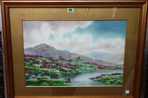 A. Birbeck (early 20th century), The Upper Taw, Belstone, Dartmoor, watercolour, signed, 34cm x 50cm.    I1