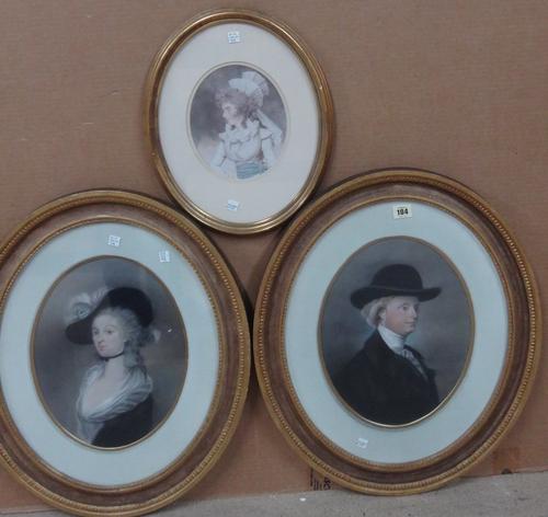 English School (c.1800), Portrait of the Rev. Alexander Robert Thistlethwayte; Portrait of Elizabeth Morshead, née Frederick, a pair, pastel, oval, ea