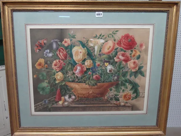 Pauline Girardin (1818-?), Flowerpiece, watercolour, signed, 42cm x 57cm.