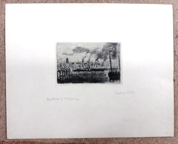 James Ensor (1860-1949), Batteaux á Vapeur (steamboats), etching, signed, inscribed and dated 1889, unframed, 8cm x 11.5cm