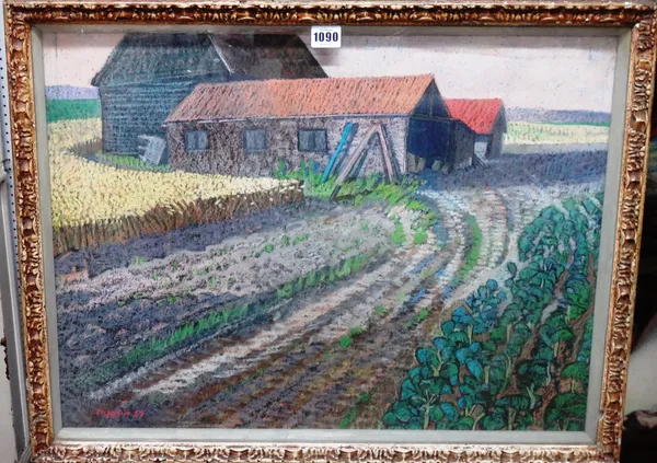 ** Chaplin (20th century), A farm, pastel, signed and dated '57, 45cm x 61cm.