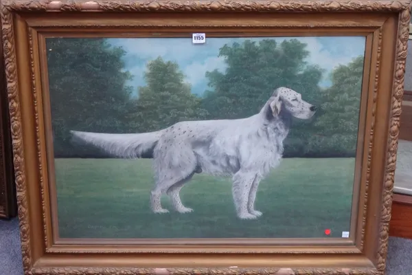 J. C. Wilson (20th century), Glaisnock Jim: Study of a Grey English Setter, oil on canvas, signed, inscribed and dated 1921, 55cm x 80cm.