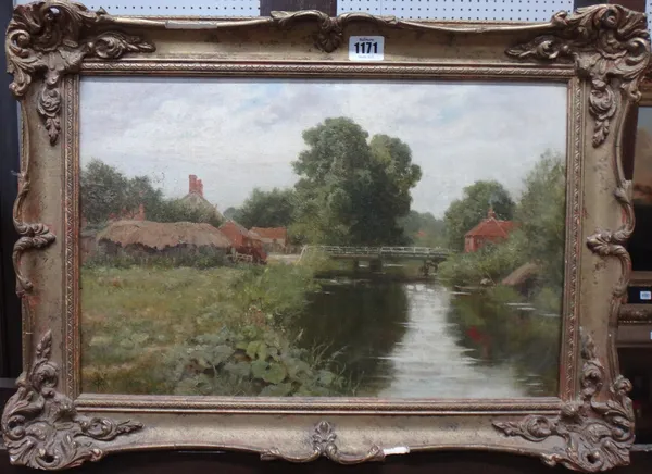George Ransom (1843-1945), Fairfield, Farnham; The village wheelwright, a pair, one oil on canvas, the other oil on canvasboard, signed with monograms