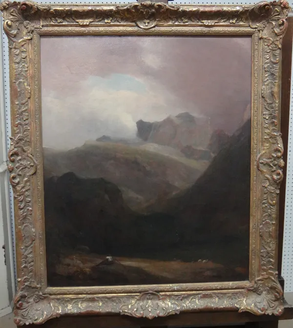 English School (19th century), Highland scenes, a pair, oil on canvas, each 60cm x 49cm.(2)