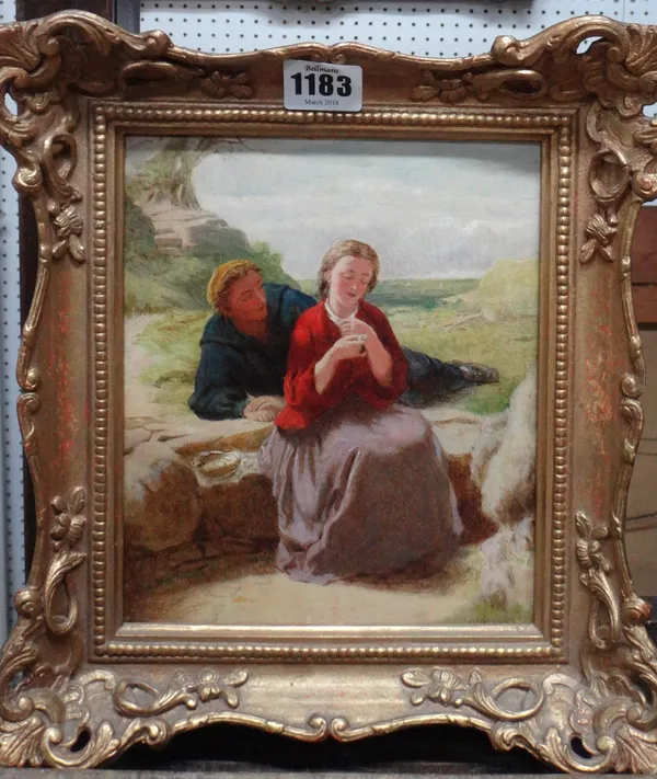 George Smith (1829-1901), The leisure hour, oil on panel, signed, 21cm x 17cm.