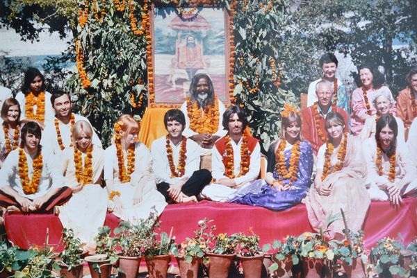 The Beatles, Paul Saltzman; a limited edition photograph 1/50, 'The Beatles in Rishikesh 1968', unframed, 40cm x 51cm.  Illustrated
