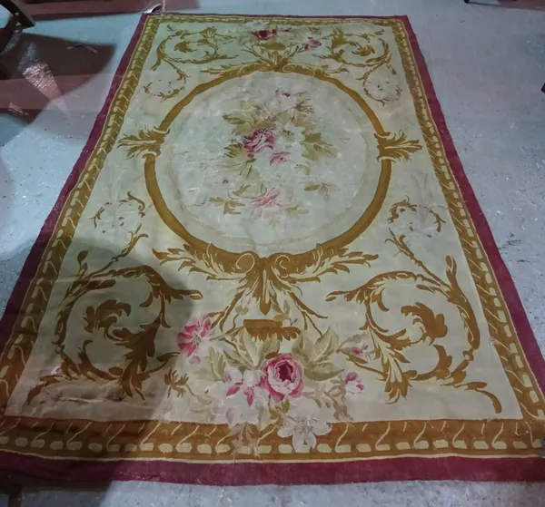 A large early 20th century Aubusson style tapestry carpet, 160cm x 240cm.