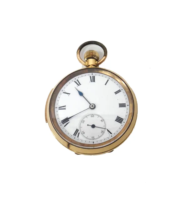 A gentleman's gilt metal cased keyless wind, openfaced minute repeating pocket watch, with an unsigned Swiss lever movement, repeating on a coil, the