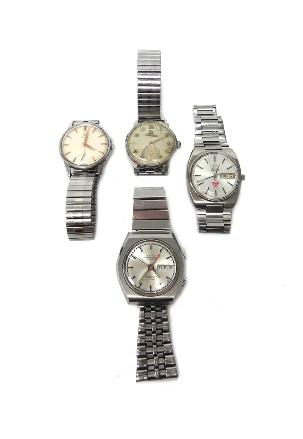 An Omega Seamaster Automatic steel cased gentleman's bracelet wristwatch, the signed circular silvered dial with baton shaped numerals, centre seconds