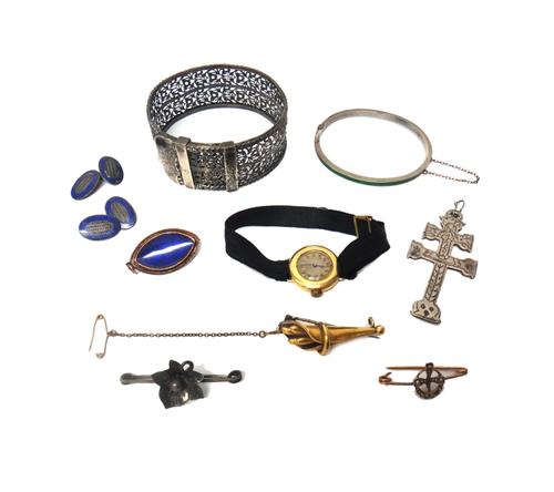 A late 18th century mourning ring, converted for wear as a glazed pendant locket/brooch, detailed to the back GEAUE? OB;7TH DECR 1792, a seed pearl se