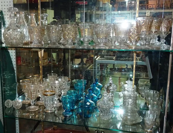 Glassware, including; a group of 19th century and later drinking vessels and decanters, (qty). C