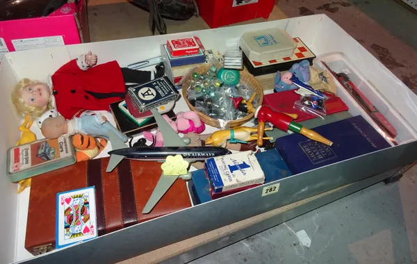 Toys, comprising; mainly 20th century board games, cards and sundry.  S3