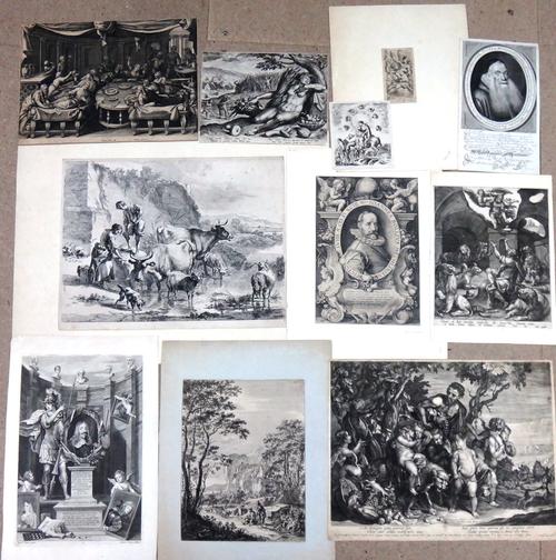 A group of assorted mainly Old Master engravings, all unframed, together with a colour print after James Humbert Craig, and a chromolithograph of Wind