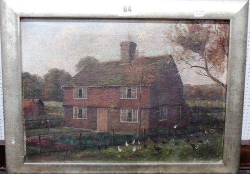 F. Vingoe (early 20th century), View of a cottage, oil on canvas, signed and dated 1903, 24cm x 34.5cm.  J1