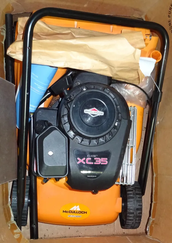 A Culloch M3540P lawnmower with Briggs and Stratton engine, boxed. EXTRA
