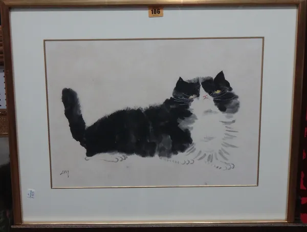 Mollie Parker (20th century), Cat, ink and watercolour, 33cm x 46cm.  G1