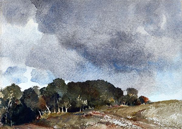 Sir William Russell Flint (1880-1969), Clouds over a spring, Goodwood, watercolour, signed, 27cm x 38.5cm. DDS  Illustrated