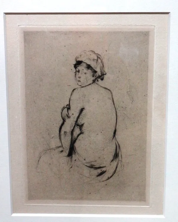 Berthe Morisot (1841-1895), Nude, etching, 13.5cm x 10.5cm.