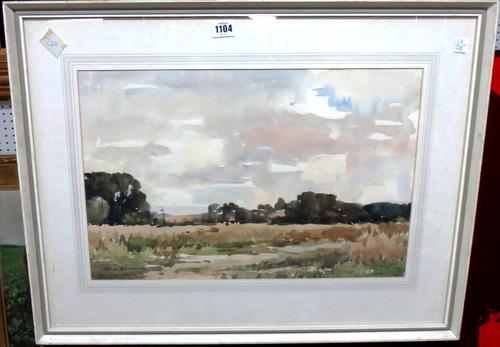 Edward Wesson (1910-1983), Near Dunsfold, watercolour, signed and inscribed, 32cm x 49cm. DDS