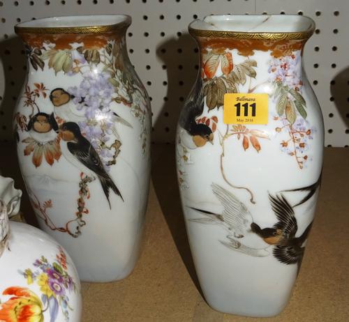 Ceramics, including; 20th century Japanese vases decorated with birds, pair of Continental vases, Carltonware items and sundry, (qty).   S4T