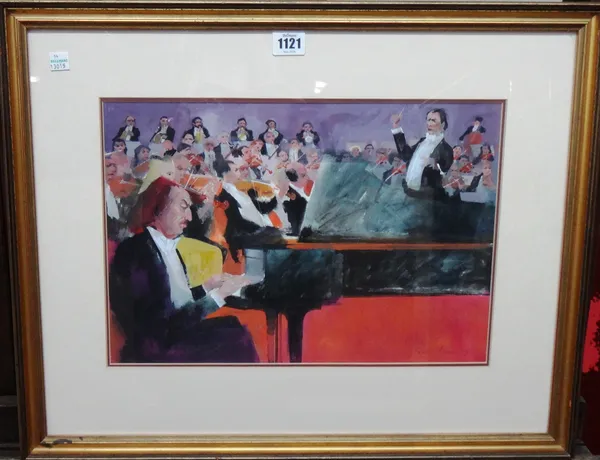 Frank Archer (1912-1995), Emperor Concerto, gouache, signed and dated '87, 26.5cm x 39cm. DDS