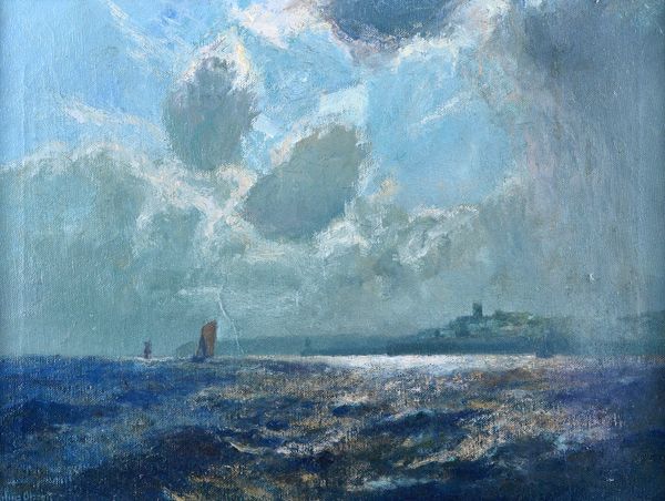 Julius Olsson (1864-1942), Summer Squall off St Ives, oil on canvas, signed, 43cm x 58.5cm.   Illustrated