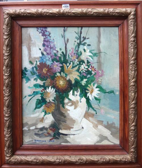 Manner of Dorothea Sharp, Still life, oil on canvasboard, bears a signature, 63cm x 44cm.