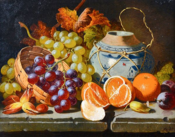 Charles Thomas Bale (1826-1925), Still life of fruit, oil on canvas, signed, 35cm x 45cm.  Illustrated