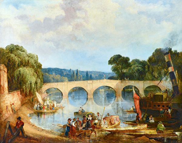 Circle of William James Muller, View of Richmond Bridge, oil on canvas, 48cm x 61cm.  Illustrated