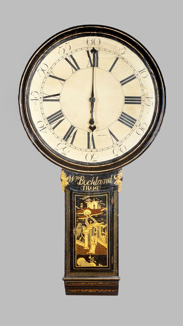 A parcel-gilt and chinoiserie decorated tavern timepieceWilliam Buckland, Thame, parts late 18th century, and later refreshedThe 28in. white painted d