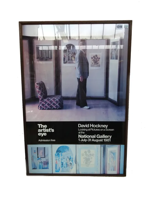 A signed David Hockney print, circa 1981, 'The Artist's Eye', framed and glazed 75cm x 50cm.  DDS