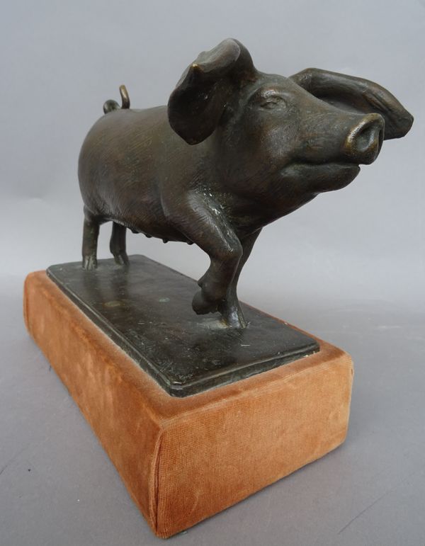 David McFall (Scottish 1919-1988), The Sow, bronze, signed, numbered 1/8, Fiorini London foundry mark, 19.5cm high overall. DDS  Illustrated