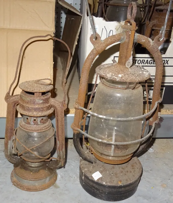 A group of early 20th century lanterns and gas light fittings, (a.f), (qty).   S4B
