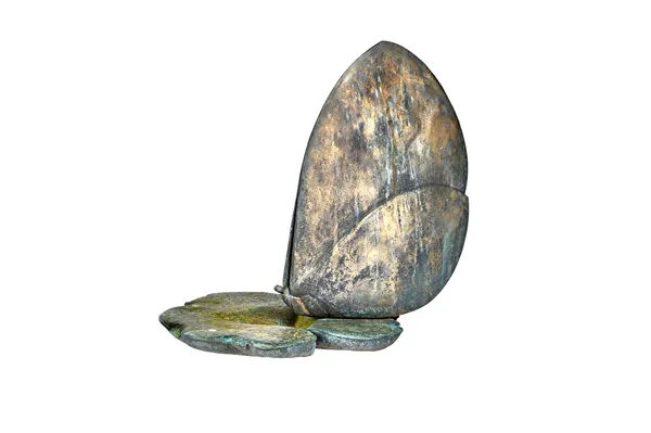 A patinated bronze butterfly modelled atop a lily pad, indistinctly signed and dated 1990, limited edition 1/9, stamped 'X', (approximately 71cm high)