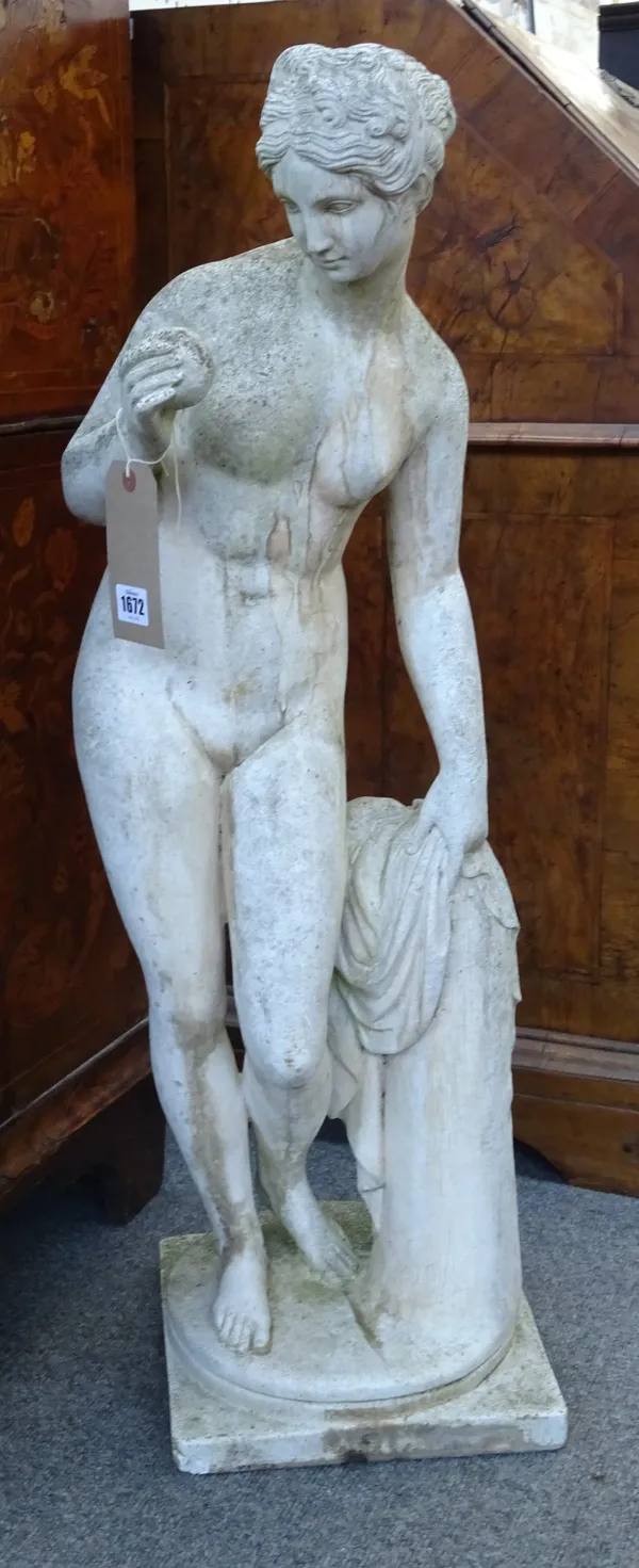 A reconstituted figure of Pomona in standing pose, 90cm high x 33cm wide.