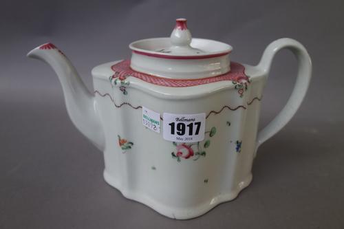 A New Hall tea service, late 18th century, painted with pattern `173', comprising; a teapot and cover, a milk jug, a sugar bowl, a slop bowl, ten tea