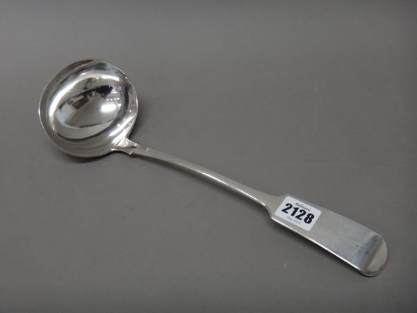 A George III fiddle pattern soup ladle, Exeter 1816, weight 297 gms, maker George Turner.