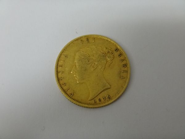 A Victoria young head half sovereign, with shield reverse 1875.