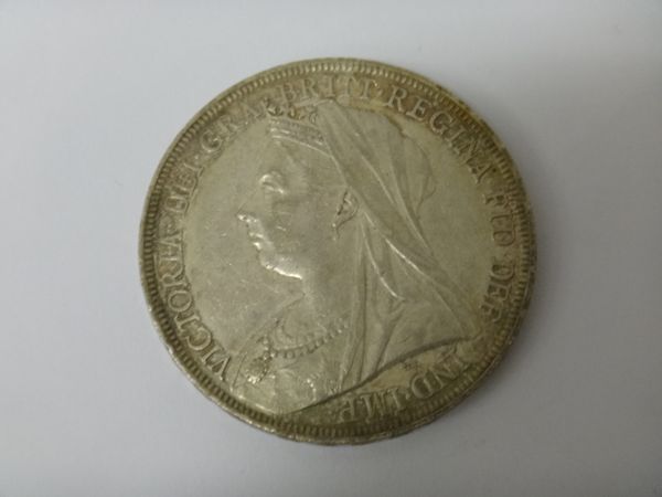 A Victoria old head crown 1894, edge reading LV111.