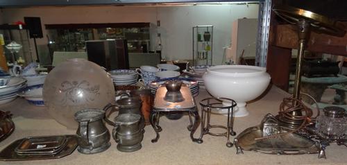 Collectables, including; chess set, copper lantern, small brandy barrel, silver plated items, pewter jug and sundry, (qty)  S2B