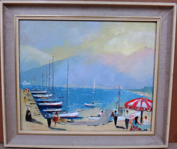 John Wynne Morgan (1906-1991), Coastal scene, oil on canvas, signed, 50cm x 90cm.  A6