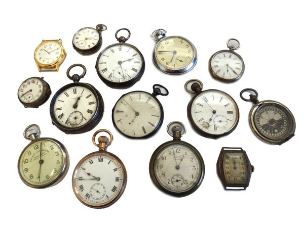 A gentleman's silver cased, key wind, openfaced pocket watch, Birmingham 1881, seven further pocket watches, two lady's silver cased openfaced fob wat