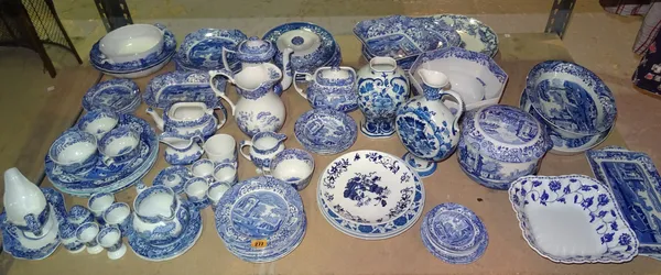 Ceramics, including; a large quantity of Spode blue and white Italian pattern dinner and tea wares, (qty).   S2B