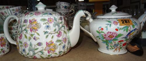 A Minton 'Haddon Hall', pattern part dinner and tea service and a Aynsley part tea set, (qty).  S2T
