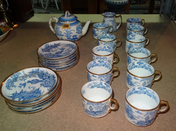A Victorian blue and white porcelain tea service, (qty).  S2M