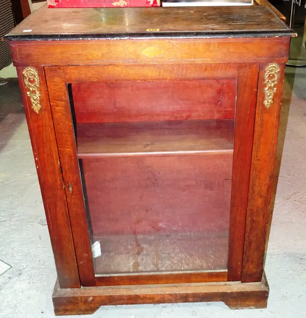 A Victorian mahogany pier cabinet with brass mounted decoration, 71cm wide x 94cm high.   c3