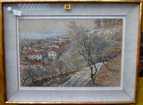 Gerald Judah Ososki (1903-1981), Maderno, Lake Garda, watercolour and bodycolour over pencil, signed and dated '81, 36cm x 54cm. DDS  CAB